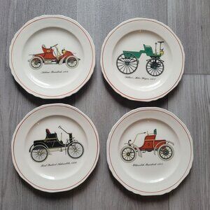 Set Of 4 Lenox Special Porcelain Plates 1970s Vintage Car Designs